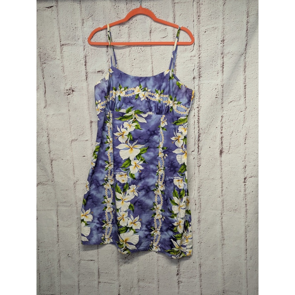 Vtg Lava Hut Hawaiian Hibiscus Aloha Babydoll Dress‎ Luau Size XL Purple MuuMuu
